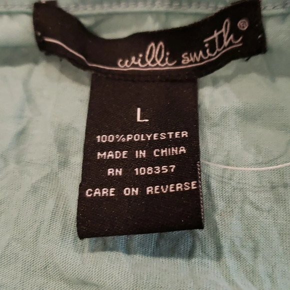 Flutter Sleeve V-neck Top Women Large Boho Summer green mint sage seafoam NEW - Picture 5 of 7